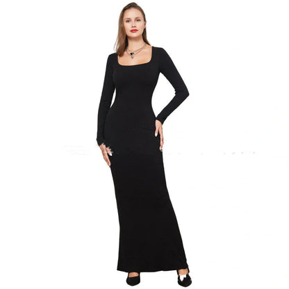 Double-layer modal slim dress in various colours for a flattering fit
