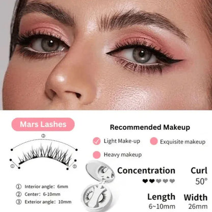 Magnetic suction false eyelashes with integrated soap holder, glue-free artificial fibre, 50g set, 75x75x25mm