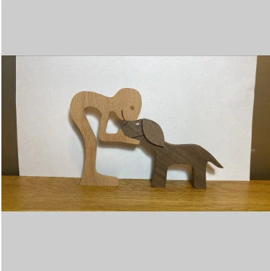 Nordic style wooden office desktop ornament with polished finish and bionic animal design