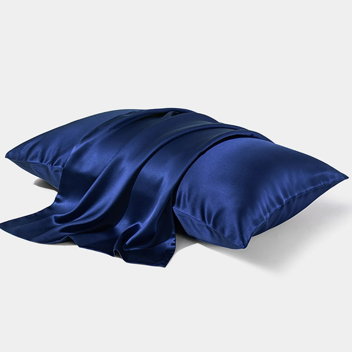 Dark grey mulberry silk pillowcase with envelope closure, sizes 43cm x 63cm, 48cm x 74cm, 51cm x 76cm