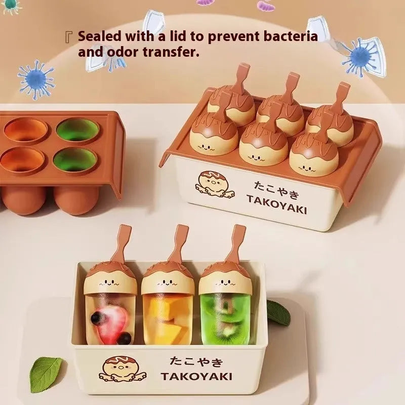 Octopus-shaped ice cream mould with single cavity, modern plastic design for homemade frozen desserts
