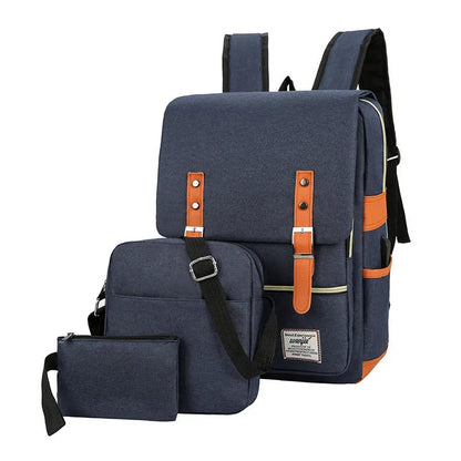 Three-piece waterproof business backpack with curved shoulder straps in four colour options