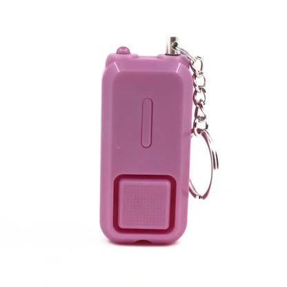 Compact personal safety alarm in five colour options showing 65x30x12mm dimensions