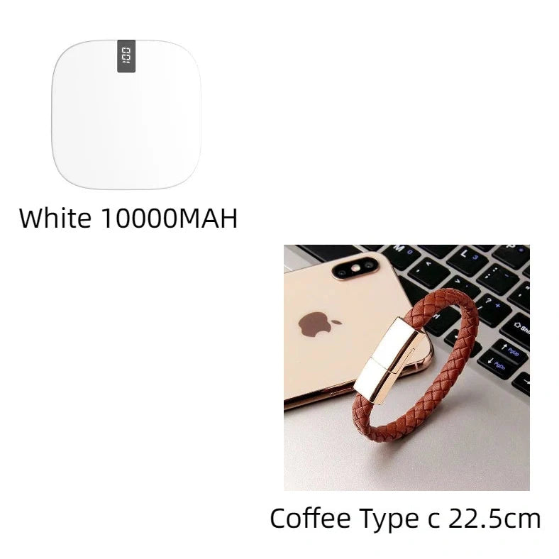 10000mAh mini power bank with digital display showing battery percentage