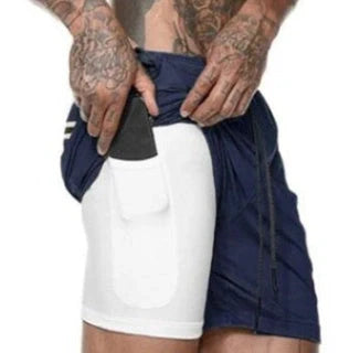Premium compression shorts with pockets for men, perfect for gym and casual wear