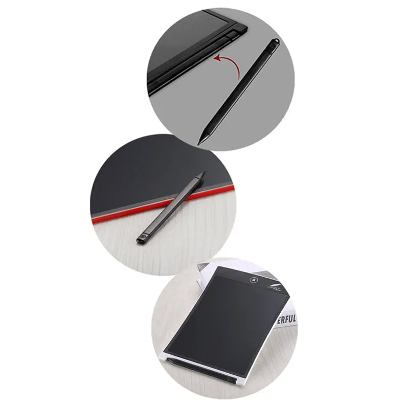 Black plastic stylus pen for tablet, 8.5 inch and 12 inch options, approx 116 x 86 x 4mm, 3g