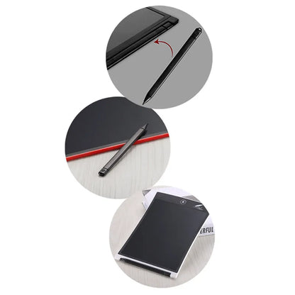Black plastic stylus pen for tablet, 8.5 inch and 12 inch options, approx 116 x 86 x 4mm, 3g