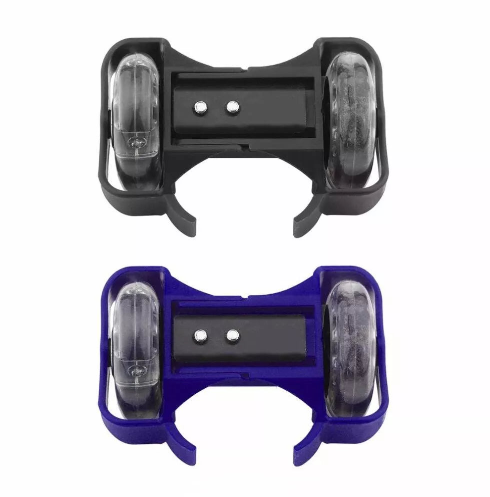 Roller skating shoes with carbon steel and PVC construction, available in black and blue