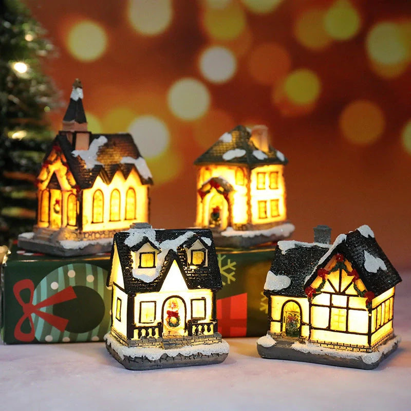 Christmas Decorations Micro Landscape Resin House with intricate design, 4cm * 6.5cm * 9cm