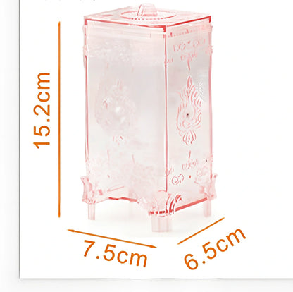 Covered plastic cosmetics storage box with 45-litre capacity in four colour options