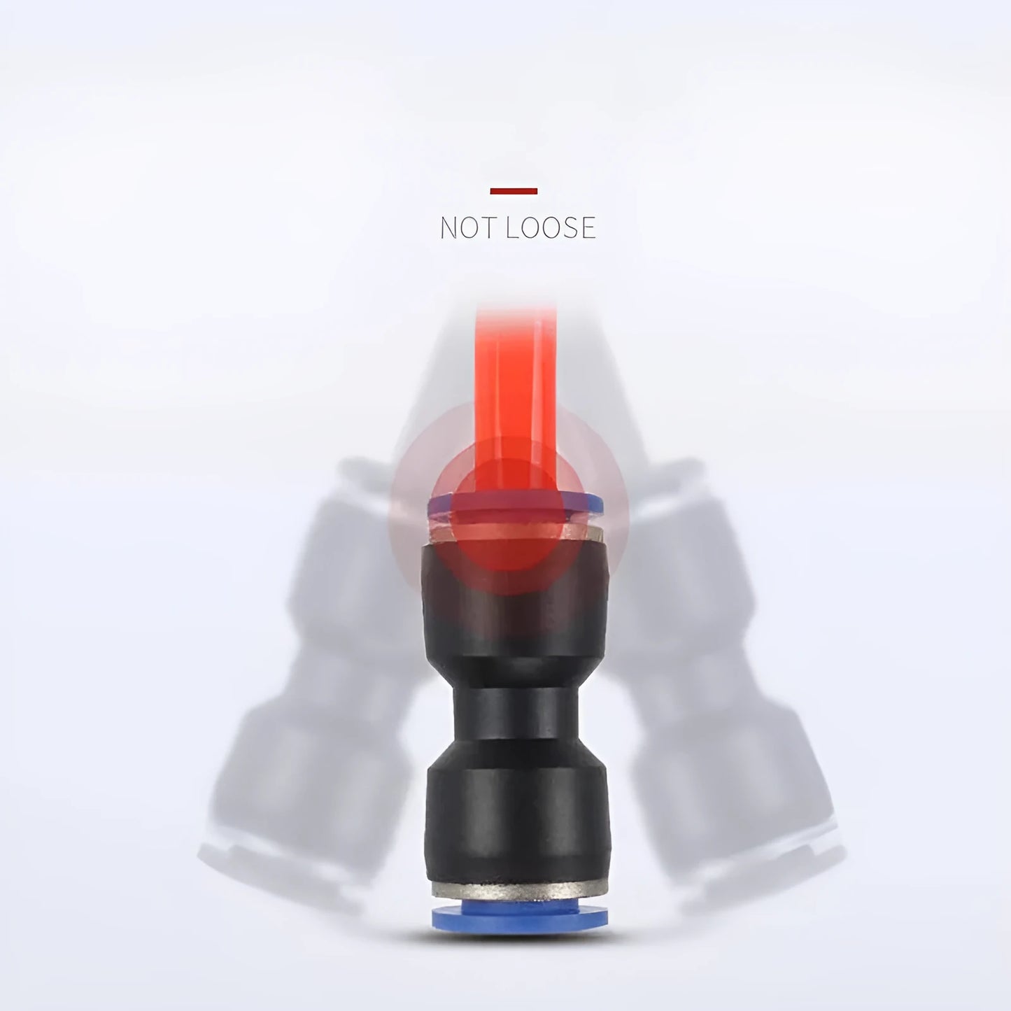 Blue Jinqi pneumatic straight-through quick connector for PU tubing, pack of 100 units.