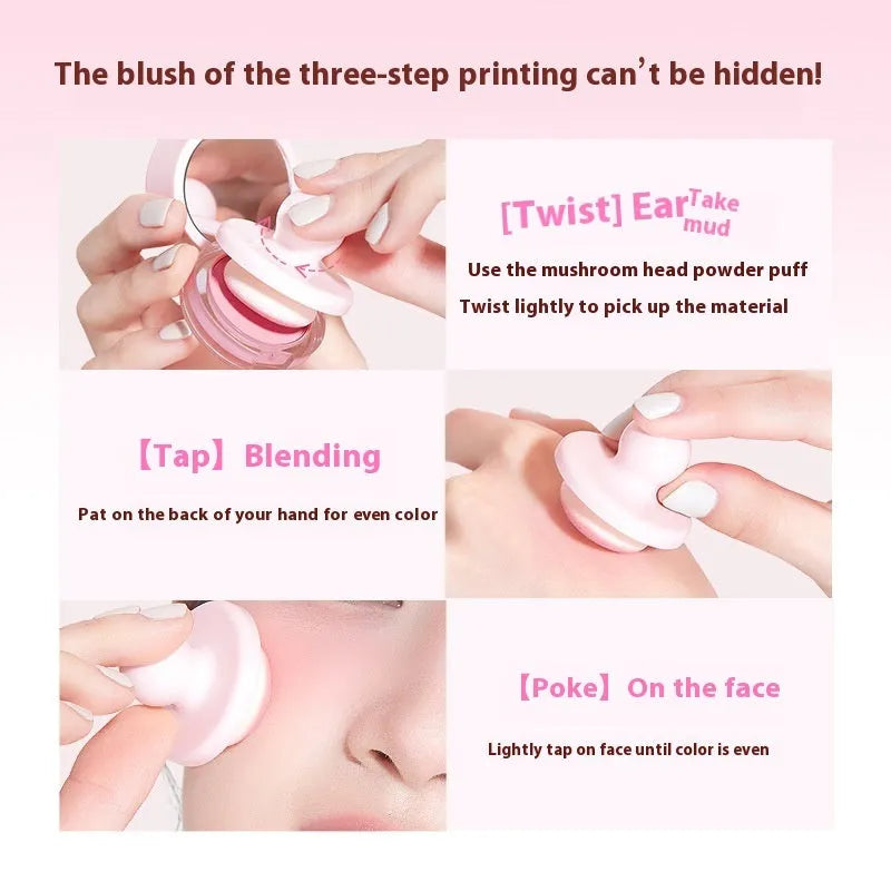 Compact of nude shimmer powder blush for contouring in four shades.