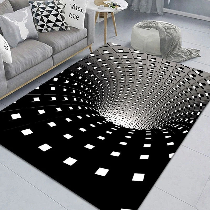3D Geometric Stereoscopic Illusion Floor Mat in vibrant colours with non-slip base