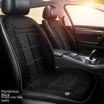 Auto heating car seat cushion for winter driving in beige, black or coffee colours