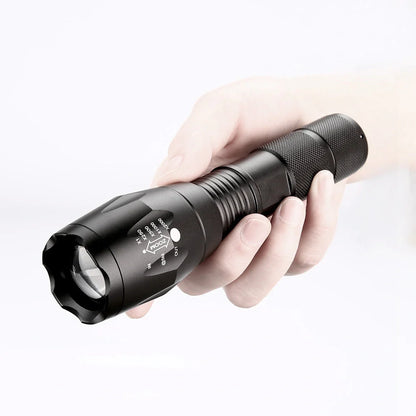 Portable mini LED zoom flashlight with adjustable focus for outdoor activities