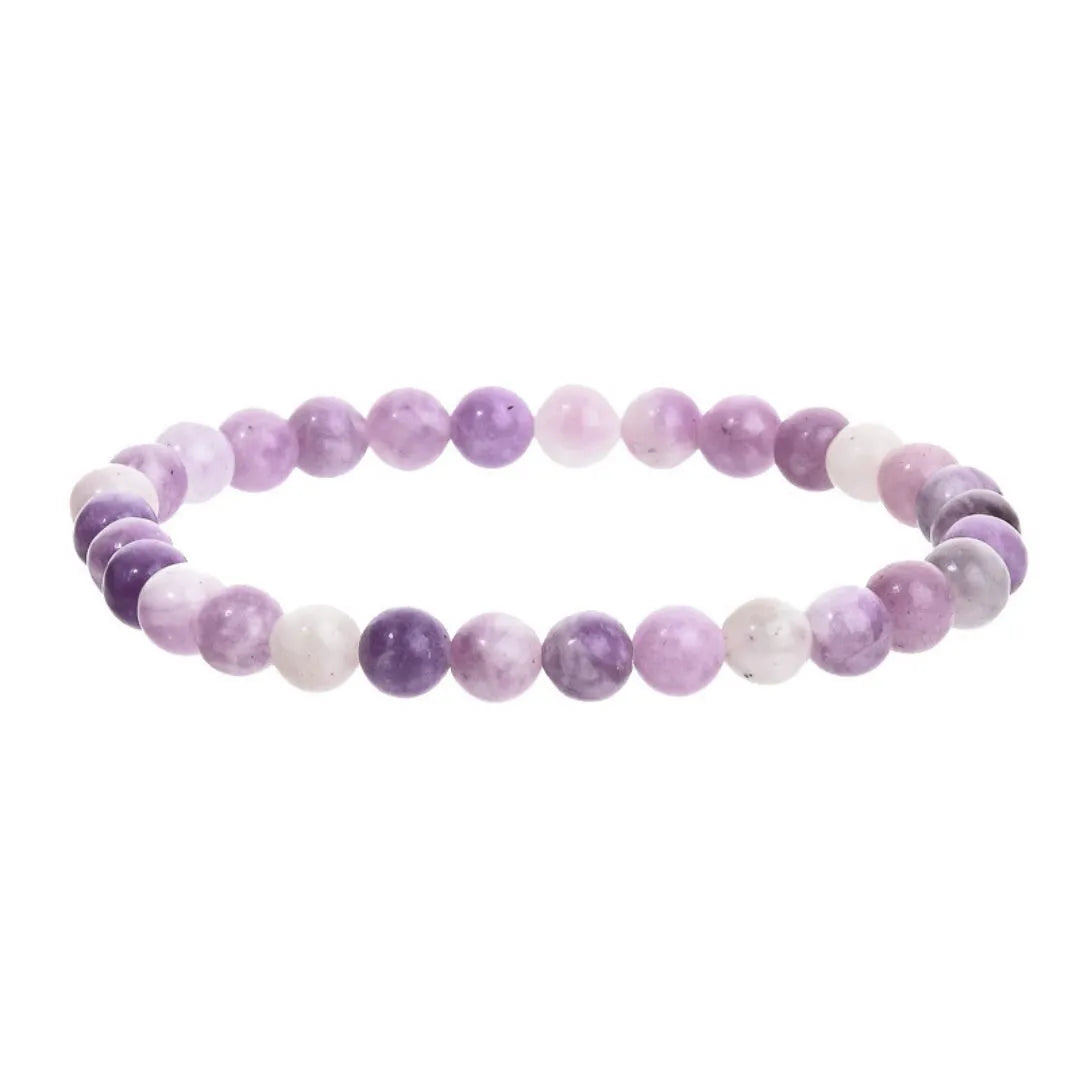 Purple natural stone elastic bead bracelet with geometric beads in European American style