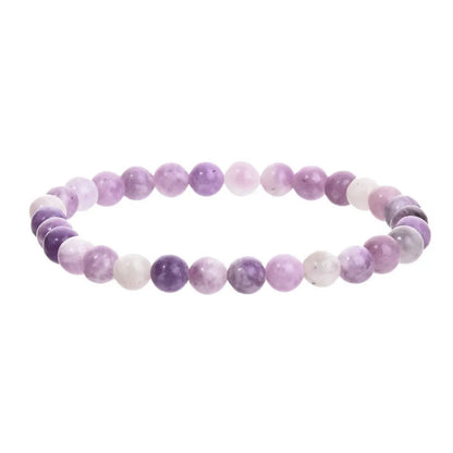 Purple natural stone elastic bead bracelet with geometric beads in European American style