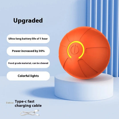 Luminous silicone electric jumping ball for dogs in blue and orange