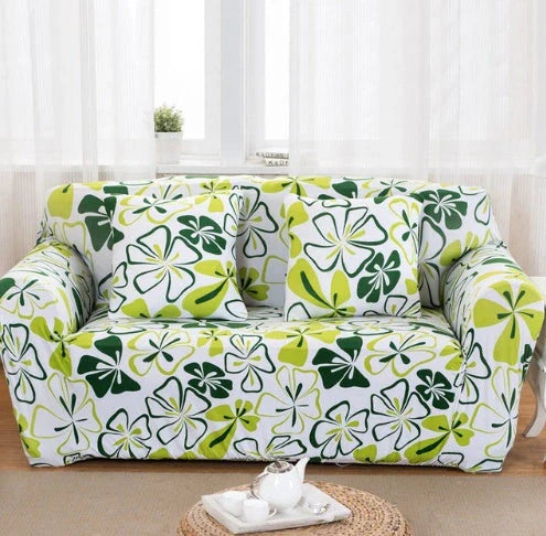 Elastic sofa cover in navy blue with high-density fabric for stain protection
