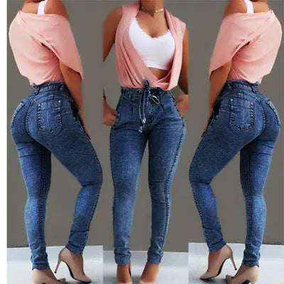 Men's fringed jeans in cowboy denim fabric showing Western-style fringe detailing