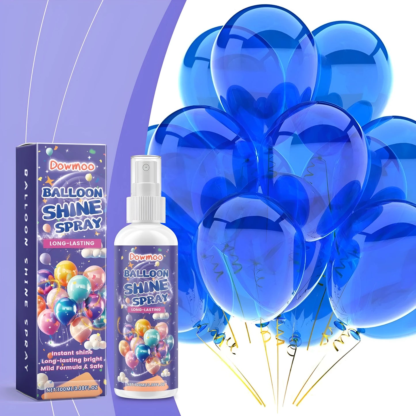 100ml aerosol can of shiny lustre spray for coating latex and foil balloon surfaces.
