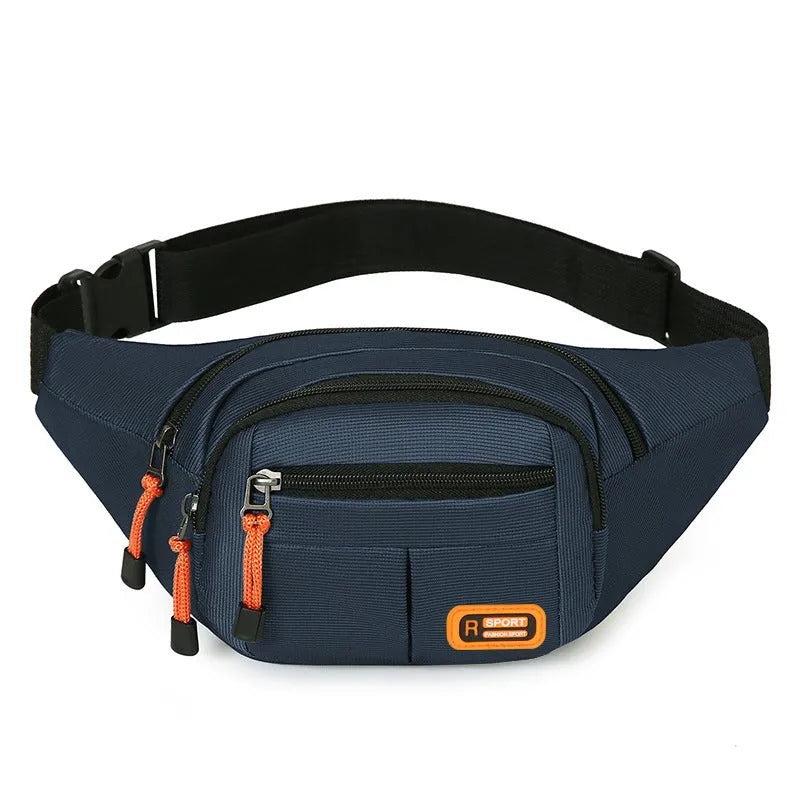 Waterproof slanted chest bag in nylon fabric with large capacity storage