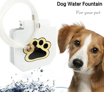 Automatic Dog Water Fountain with paw-activated water dispenser in a backyard setting