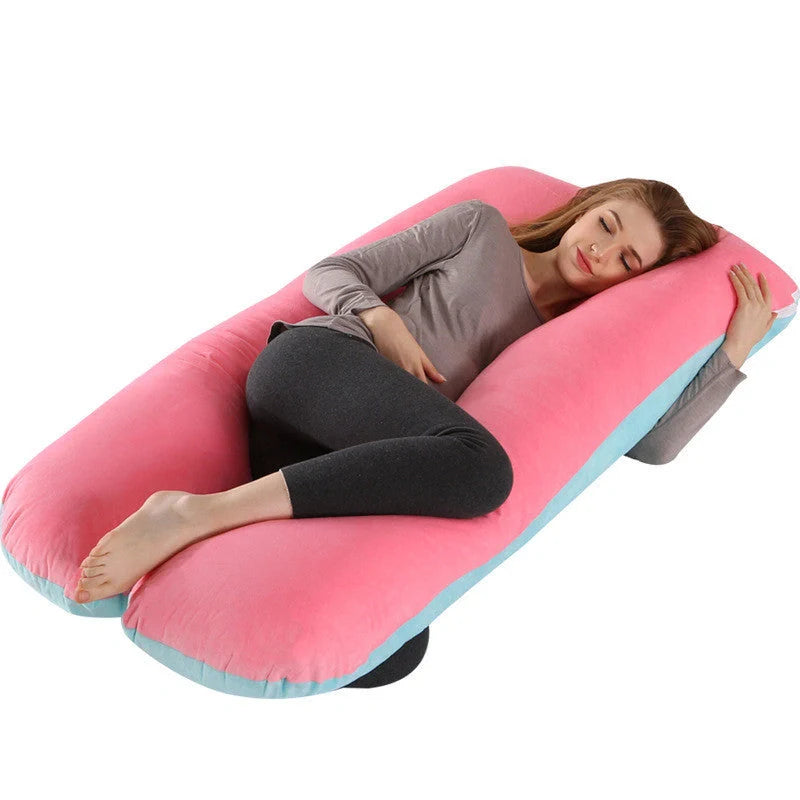 Comfort U-Shape Pregnancy Pillow with removable pure cotton cover for expectant mothers
