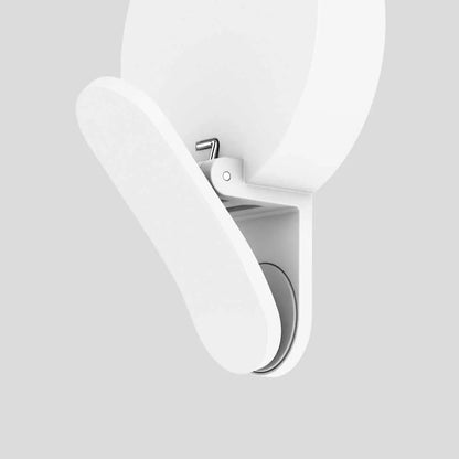 Compact white selfie fill light for mobile phones with USB cable, showing 9 LED beads and three-level dimming switch.