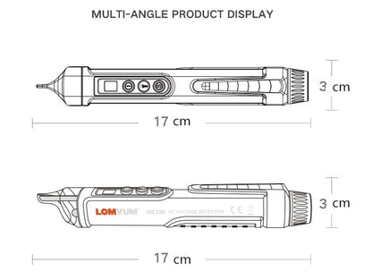 Black intelligent checkpoint test pencil for AC voltage line detection with sound and light indicators