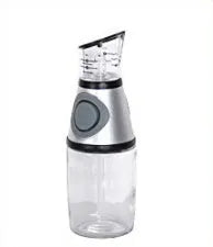 500ml clear glass oil bottle with 28.5cm height and square base for kitchen condiment storage