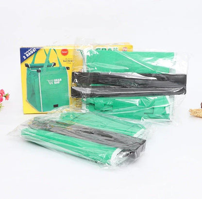 Eco-Friendly Foldaway Reusable Shopping Bag in Green - Durable, Mould-Resistant Cloth Tote with Generous 40-Pound Capacity