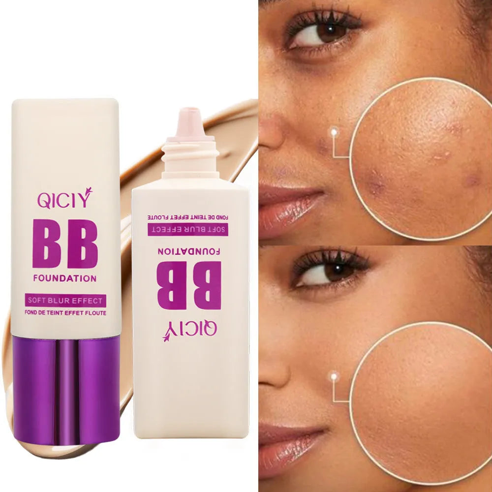 BB cream liquid foundation concealer bottle in one of 10 available shades with brightening properties