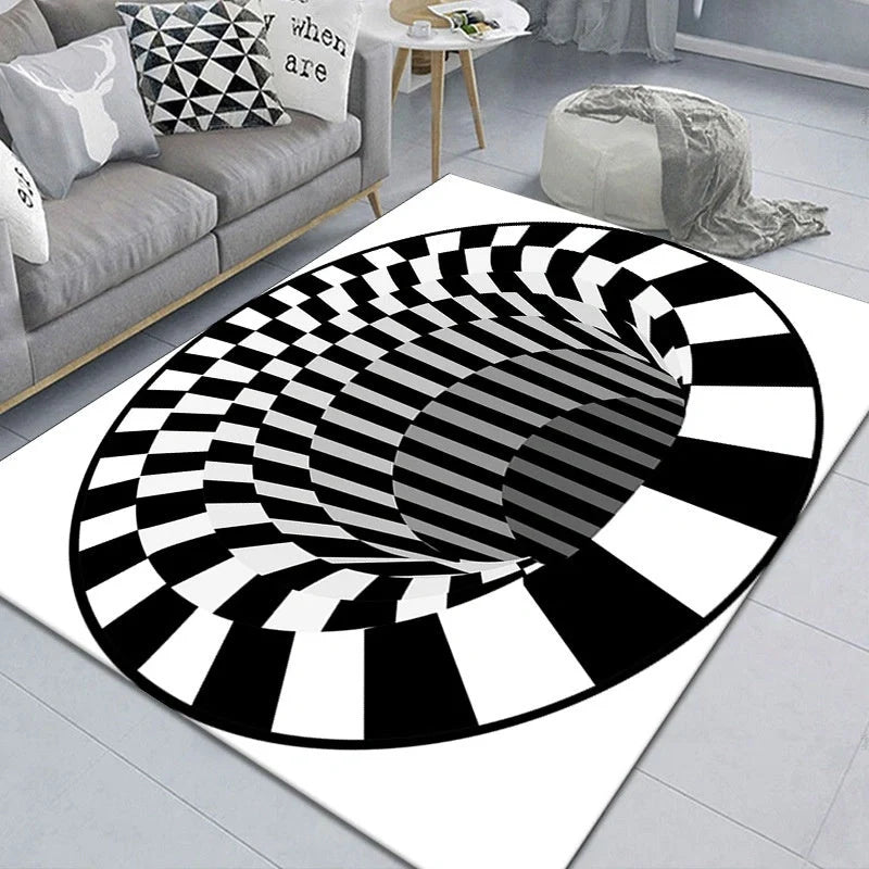 3D Geometric Stereoscopic Illusion Floor Mat in vibrant colours with non-slip base