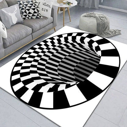 3D Geometric Stereoscopic Illusion Floor Mat in vibrant colours with non-slip base
