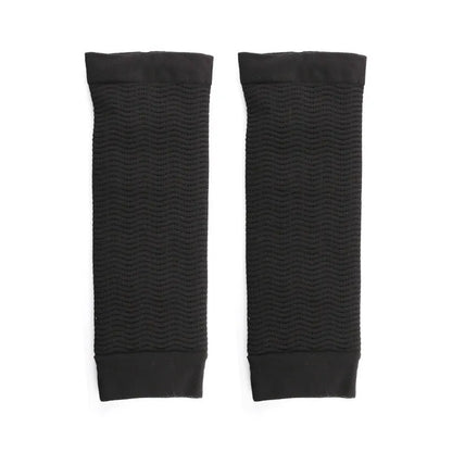 Women's shaping arm sleeves in nylon fabric available in black and skin colour