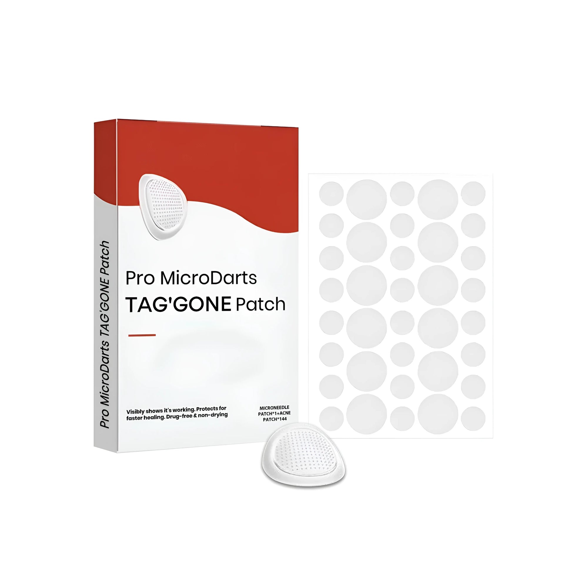 Pack of acne and wart relief nursing stickers with a microneedle patch