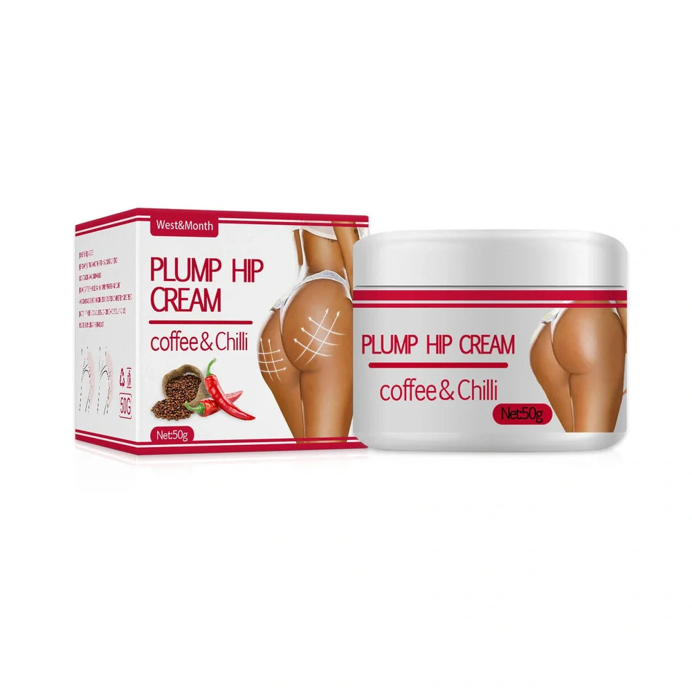Plump buttock cream in 4.3x5cm packaging with 50g firming formula for daily application