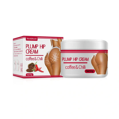 Plump buttock cream in 4.3x5cm packaging with 50g firming formula for daily application