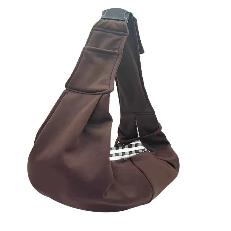 Cat messenger bag in folded and unfolded positions showing large capacity interior and breathable fabric construction