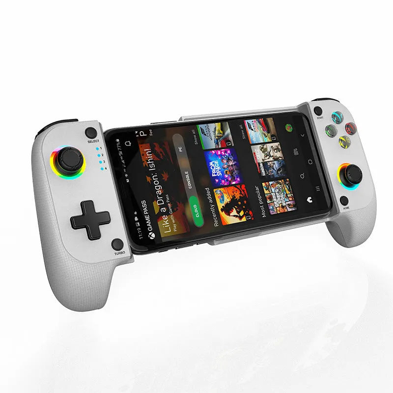 Bluetooth mobile gaming controller with adjustable stretching mechanism for smartphones