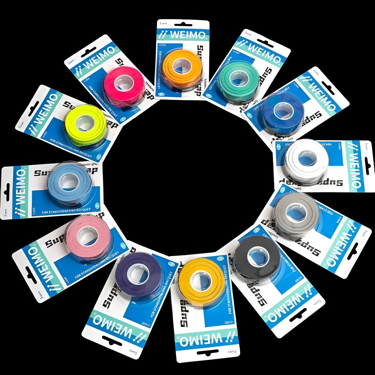 Badminton racket hand glue PU glossy overgrip 3 pieces per box in 13 colours