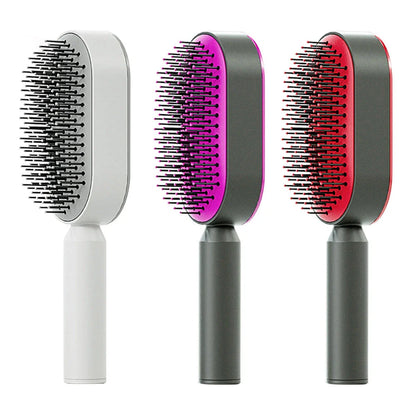 Premium self-cleaning hair brush with airbag massage technology for smooth, healthy hair