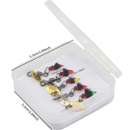 Bionic poisonous mosquito fishing hooks with spinning sequins in multicolor designs