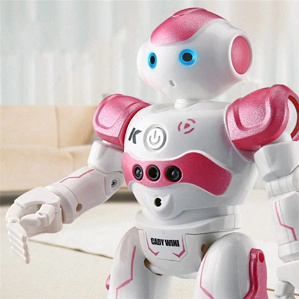Remote control dancing robot toy with gesture controls, autonomous navigation, and customizable dance routines