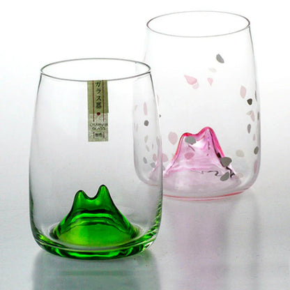 Elegant Japanese crystal glass tumbler with intricate cherry blossom design, perfect for enjoying whisky, spirits, and cocktails