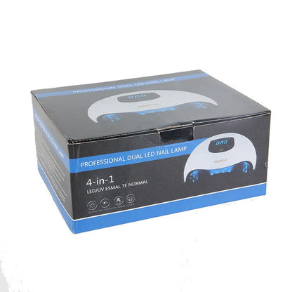 White nail phototherapy machine with LED display showing 60 lamp beads inside curing chamber