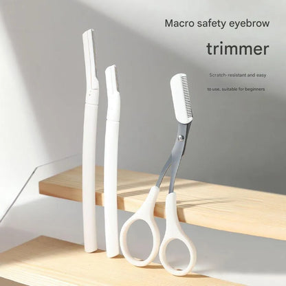 Eyebrow trimmer kit with safety blade for precise brow grooming