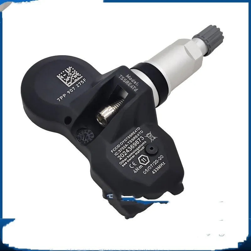 Black Audi car tyre pressure monitor with sensors and display unit