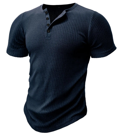 Men's slim-fit short-sleeved polyester muscle t-shirt in army green on a white background.